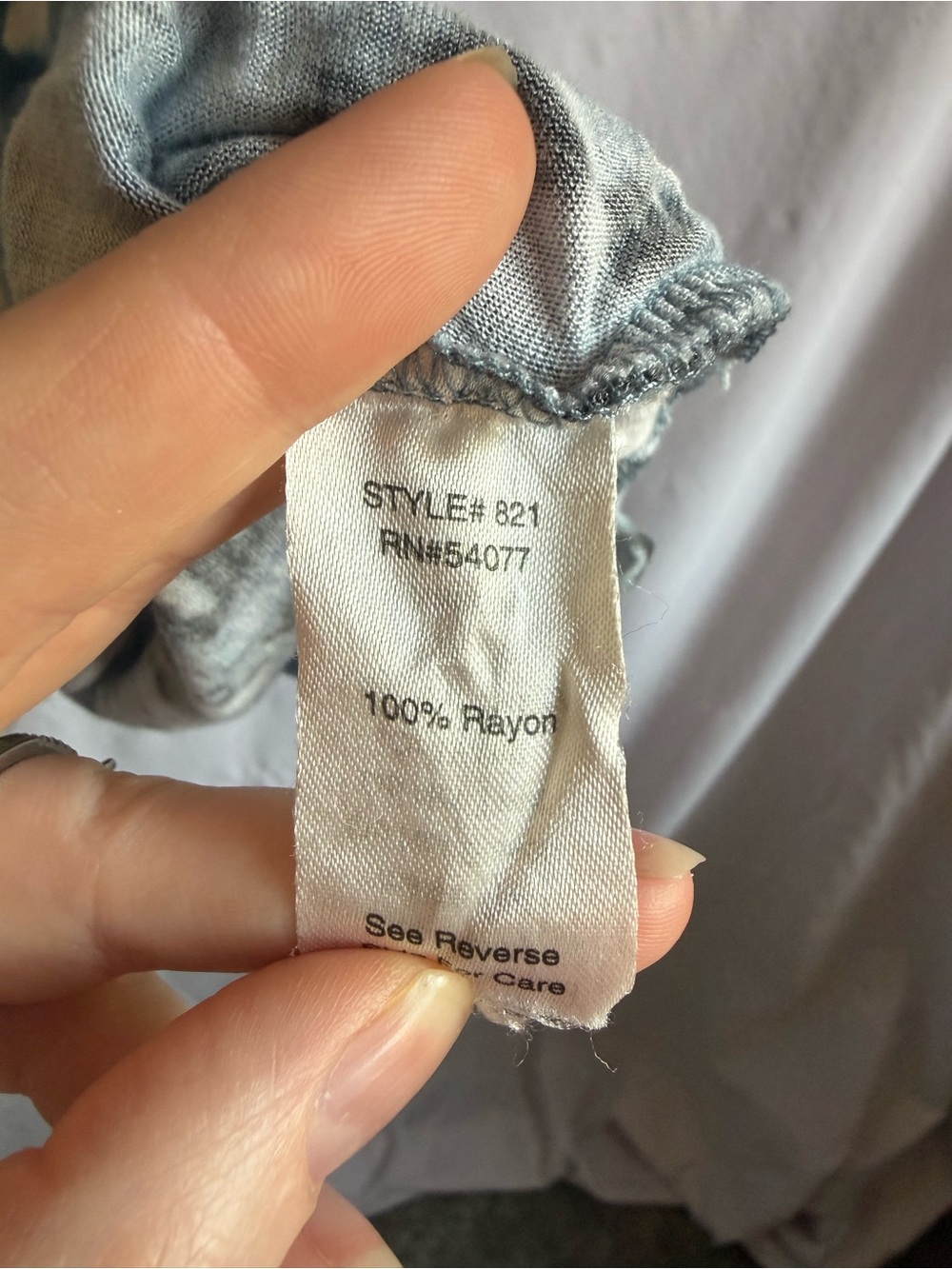 CAbi Light Blue and Gray Tie-Dye Short Sleeve Tee - Picture 5 of 5